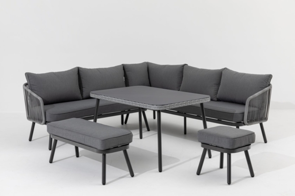 Gardissimo Gartenlounge-Set "Cento", hohe Dining Rope Lounge
