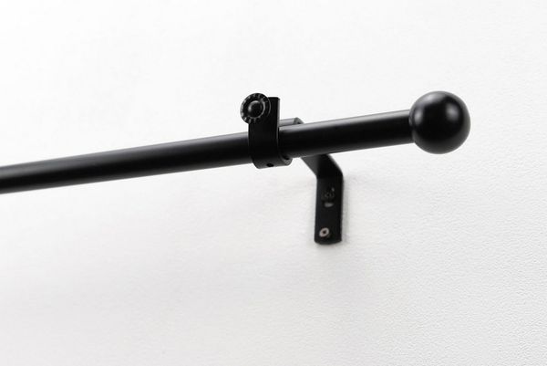 GARESA Gardinenstange BOLTI mit offenem Träger, Ø 16 mm, 1-läufig, Wunschmaßlänge, mit Bohren, verschraubt, Metall, Vorhanggarnitur, verlängerbar, Wandmontage, ohne Ringe