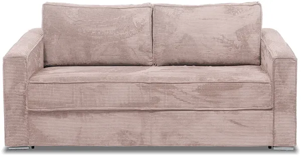 Vente-unique - LORETO Sofa SamtStoff Puderrosa - B 223 cm95 cm x H 90 cm x L 215 cm