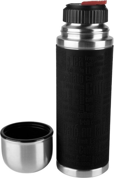 Emsa Thermoflasche Senator Sleeve, Silikonmanschette, Safe Loc Verschluss, dicht, 12h heiß, 24h kalt