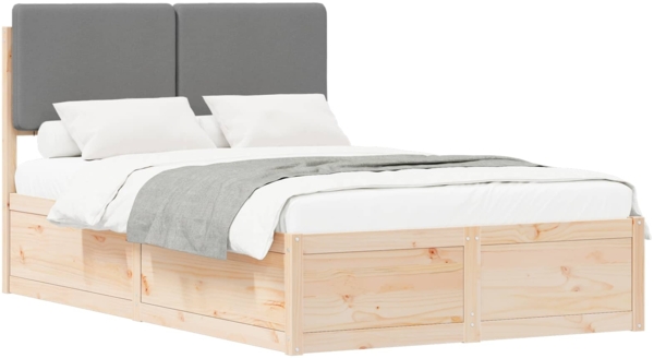 vidaXL Bettgestell mit gepolstertem Kopfteil Hellgrau 120 x 200 cm 3405527