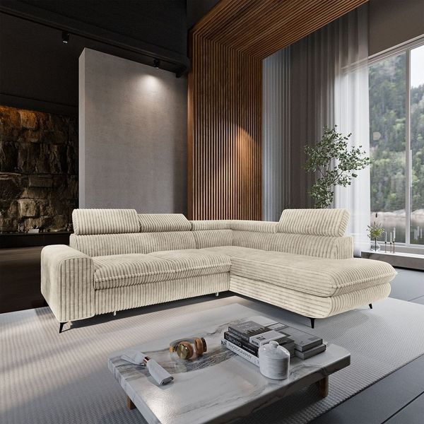Masseno Ecksofa VELISS mit Schlaffunktion L-Form, Sofa mit Bettkasten