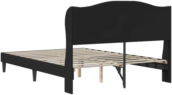 vidaXL Bettrahmen mit Kopfteil Schwarz 120 x 190 cm Kunstleder 42027847 Bild 6