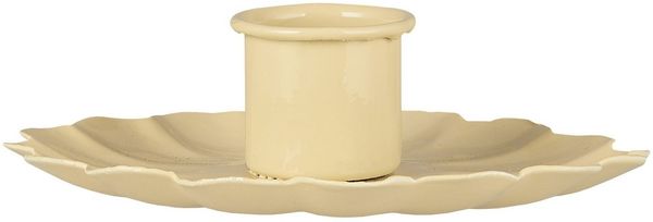 Ib Laursen - Kerzenhalter für Stabkerze Blume D 9cm Metall 90117 gelb 04