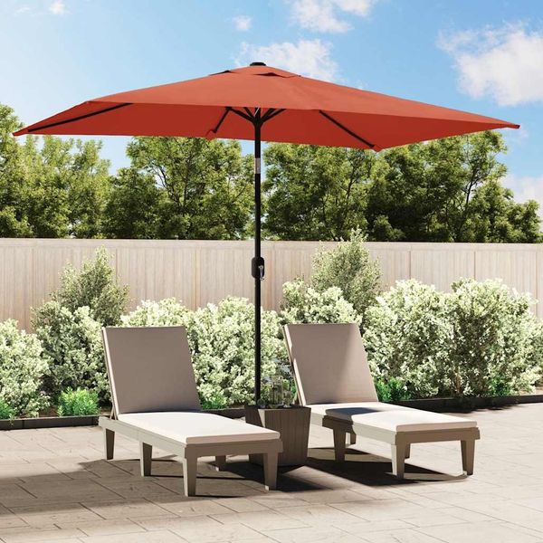 vidaXL Sonnenschirm mit Metall-Mast 300x200 cm Terrakotta 44504