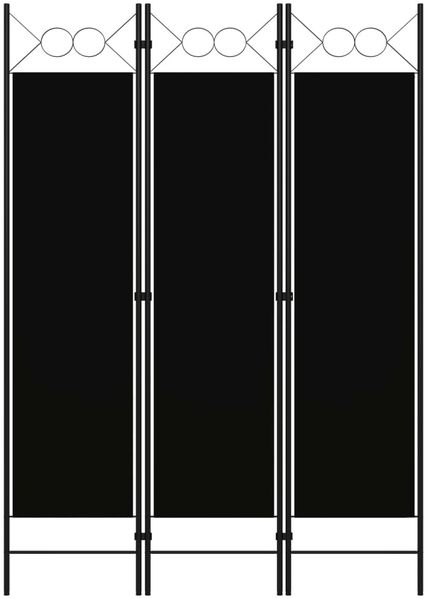 vidaXL 3-tlg. Raumteiler Schwarz 120 x 180 cm 320702