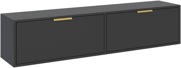 Selsey 'Vena' - TV-Hängeboard 2-türig, Schwarz, 140 cm