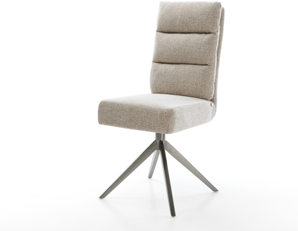 Drehstuhl Pela-Flex Webstoff Soft Beige Kreuzgestell breit Graphit 360° drehbar Wippfunktion Taschenfederkern