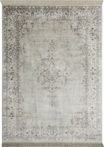 Kurzflor Teppich Riad - Vintage Keshan, Farbe: Grau, Größe: 95x140 cm