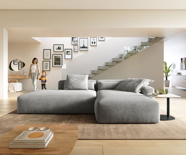 Ecksofa Freestyle Pure 310x200 cm Strukturstoff Soft Grau
