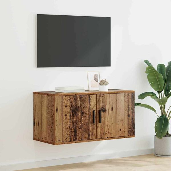 vidaXL Wandmontiertes TV-Regal Altholz 80 x 34,5 x 40 cm Holzwerkstoff 881150