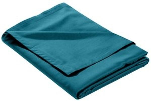 Mako Satin Bettlaken ohne Gummizug petrol blau 160x260cm Bild 6