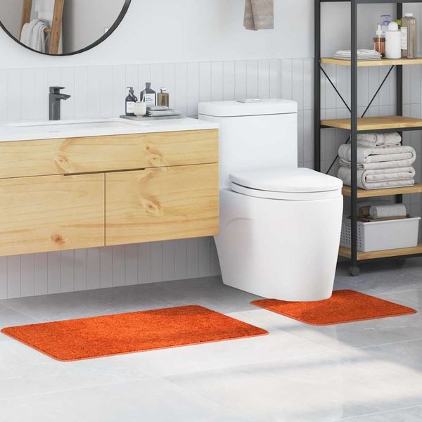 vidaXL Anti-Rutsch Badematten-Set 2 pcs Orange PP 4019861