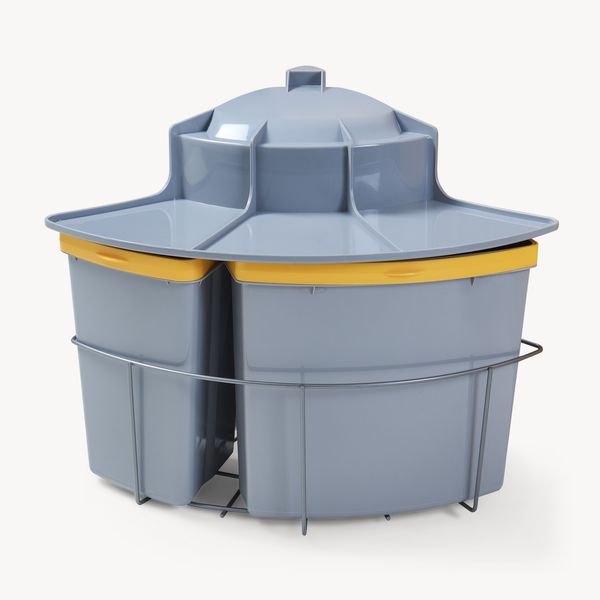 Einbau-Mülleimer Kollby schwenkbar Grau 2x12 L+1x6 L [en. casa] Bild 5