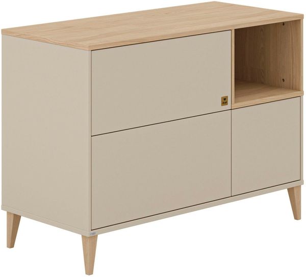 PAIDI Wickelkommode MILA & BEN Steiff by PAIDI in Beige, Tür und 2 Schubladen, Push-to-open, Soft-Close, stabile Kommode mit Massivholz-Füßen