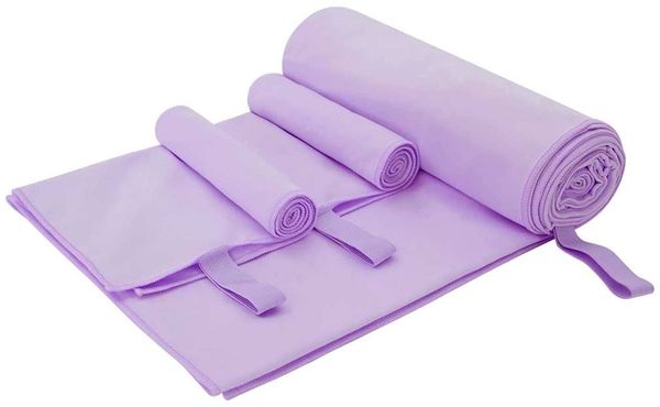 vidaXL Sporthandtuch Set 3 pcs Lila Polyester und Polyamid 42011504