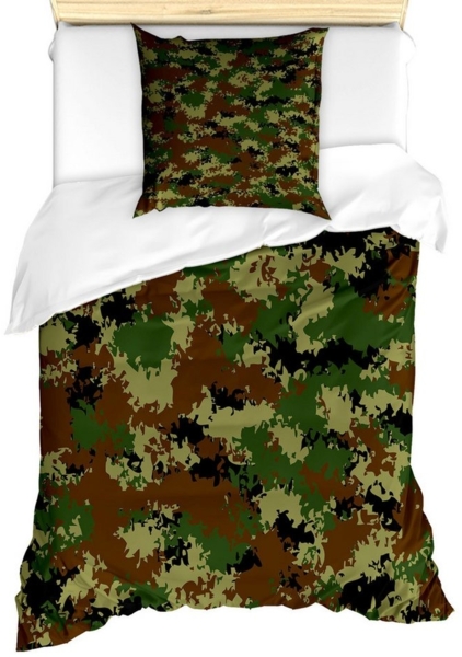 Abakuhaus Bettwäsche Milbensicher Allergiker geeignet mit Kissenbezug, Microfaser, Grün Grunge Graphic Camouflage Bild 1