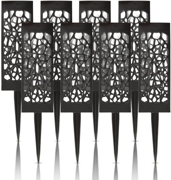 LED Solar Stecklampe für Außen ( 2-8er Pack ), wetterfest IP44 spritzwassergeschützt, 28,5 cm Gartenleuchte mit Erdspieß, Beleuchtung für Terrasse
