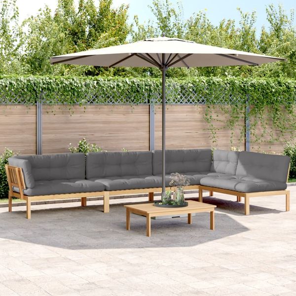 vidaXL 5-tlg. Garten-Sofagarnitur aus Paletten mit Kissen Akazienholz 3209386