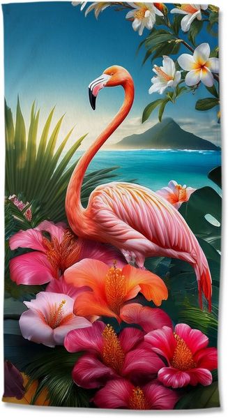 good morning Strandtuch Jerry, Velours (Packung, 1-St), Mikrofaser, Velours, Strandtuch, saugfähig, leicht, 100x180, tropisch