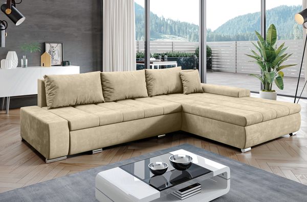 AX LIVING Eckcouch mit Bettfunktion Tunceli Beige - 297cm breit Modern
