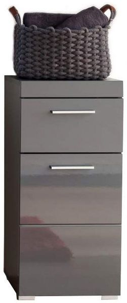 Lomadox Beistellschrank ALTENA-19 Badezimmer Schrank hängend in Grau Hochglanz, 37x79x31 cm