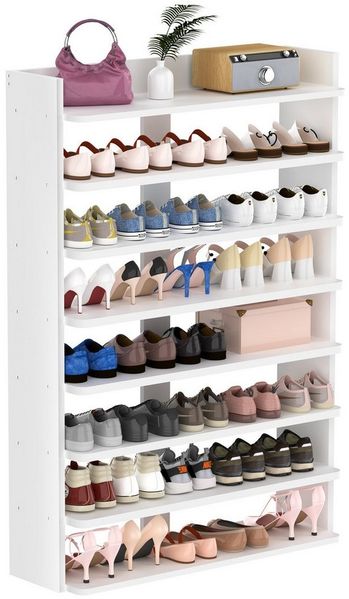 oyajia Schuhregal Schuhablage Flur mit 8 Ebenen Offener Schuhschrank, mit 8 Ablagen für 30 Paare Schuhe,XXL Ständer Regale, Schuhschrank Schuh Organizer Platzsparend, 82 x 26 x 120 cm
