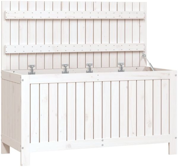 vidaXL Gartentruhe Weiß 115x49x60 cm Massivholz Kiefer 823837 Bild 2