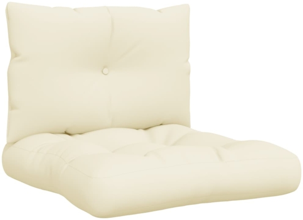 vidaXL Palettenkissen 2-tlg., Stoff, Creme