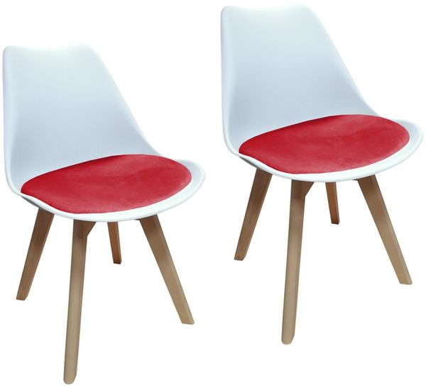 HTI-Living Esszimmerstuhl 2er Set Design-Stühle mit Sitzpolster (Set, 2 St), Esszimmerstuhl Kunststoffschale Samtbezug Holzfüße