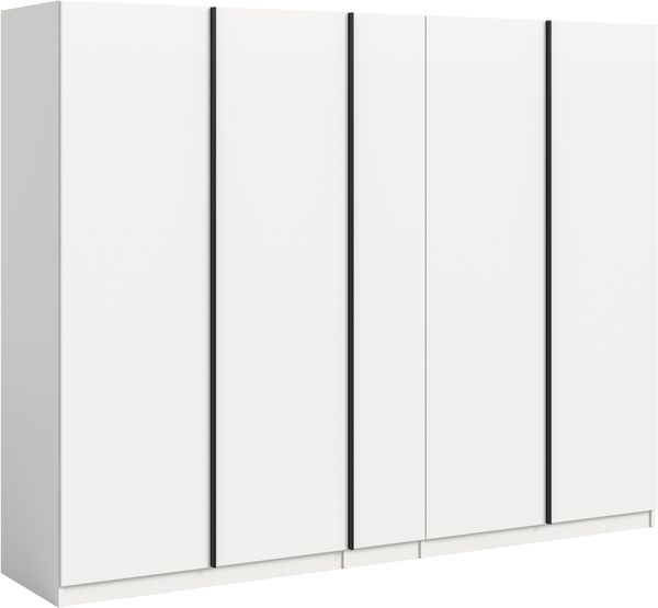 Kleiderschrank 5-türig (B/H/T: 230x183x53 cm) in weiß