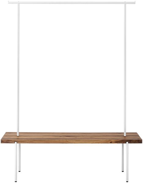 Garderobe Nussbaum 01 L 150 x 40 x 190 weiß