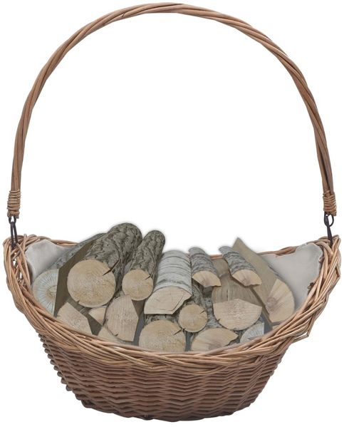 vidaXL Holzkorb mit Tragegriff 57 × 46 × 52 cm Braun Weide 286987