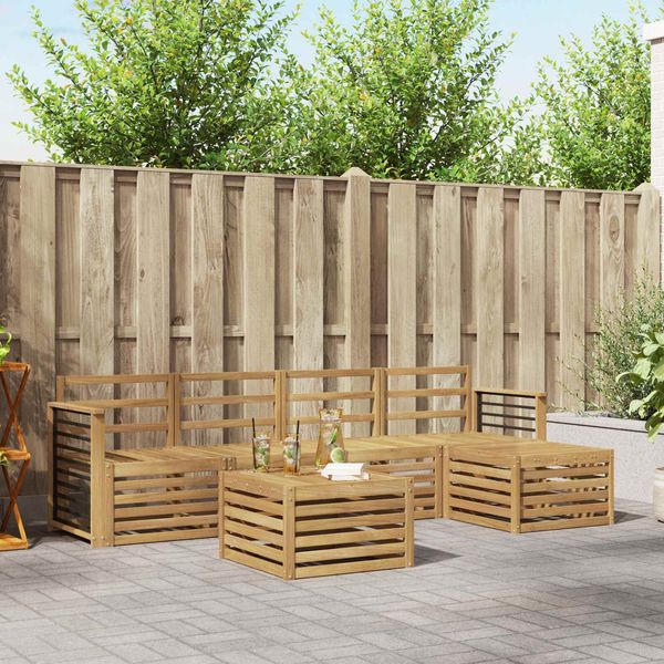 vidaXL Outdoor-Sofagarnitur 6 pcs Weiß Massivholz Akazie 3391724