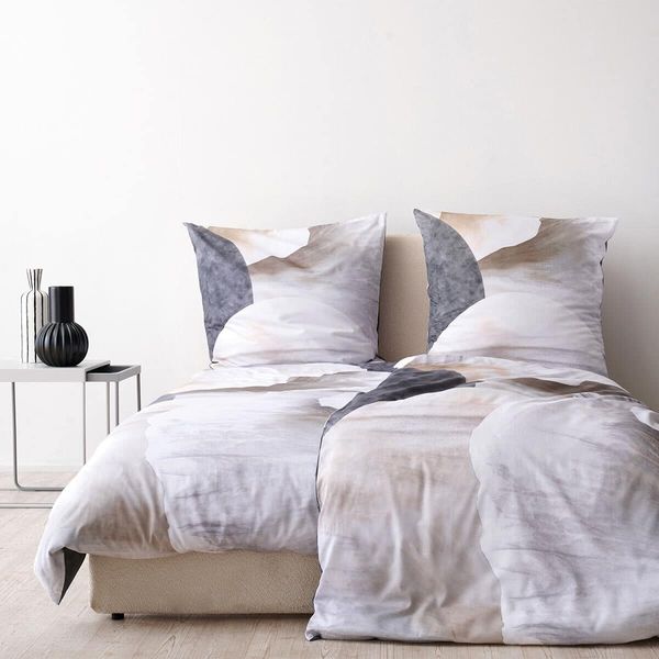 Apelt Mako-Satin Bettwäsche Silence natur|135x200 cm + 80x80 cm
