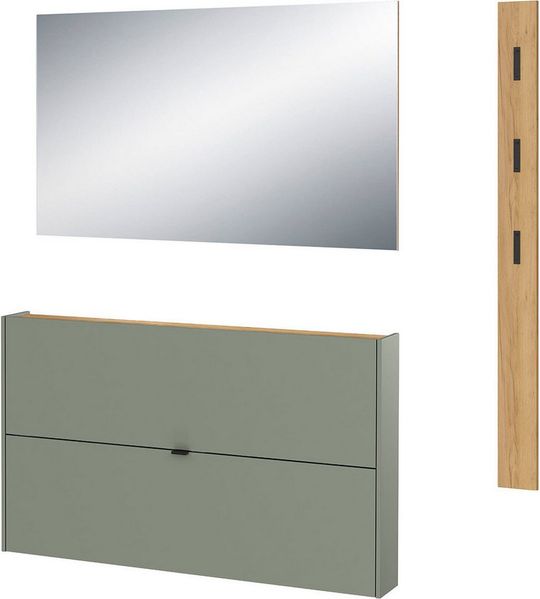 GERMANIA Garderoben-Set Ameca, (3-St), Garderoben-Set aus Schuhkipper, Spiegel und Garderobenpaneel