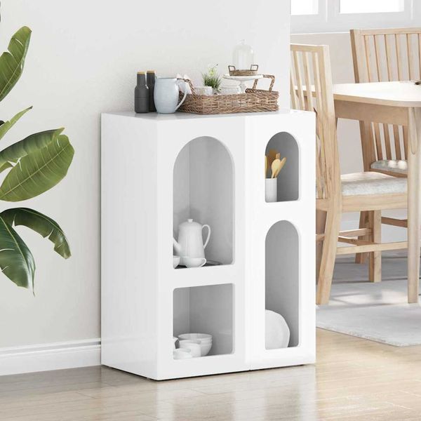 vidaXL Sideboard Hochglanz Weiß 59 x 35 x 80,5 cm Holzwerkstoff 891318