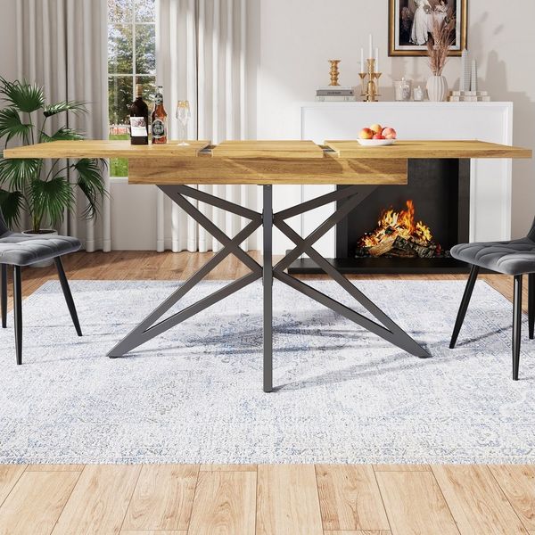 REDOM Essgruppe 5-teiliges Esstisch-Set, (mit 4 Samtstühlen, Metallbeine, 5-tlg), ausziehbarer Esstisch