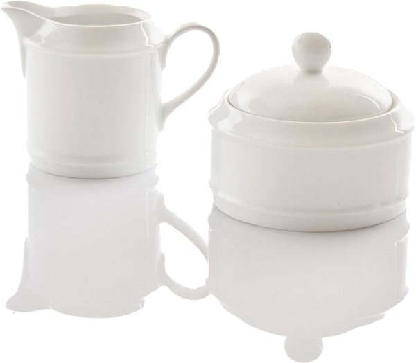 Retsch Arzberg Milch- und Zuckerset HEIKE WEISS, Geschirr-Set, 2-tlg. für Kaffee & Tee, Porzellan, rund (2-tlg), Porzellan, für Kaffee- und Teeliebhaber, edles Set aus Milchkännchen & Zuckerdose