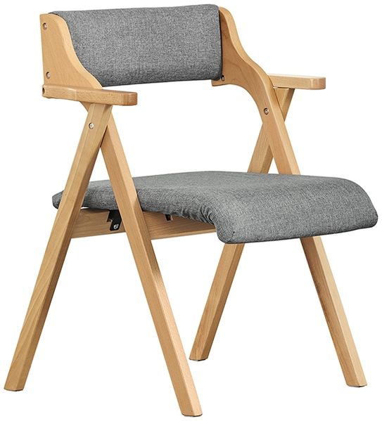 SoBuy FST98-HG Klappstuhl, Massivholz, Lackiert, Hellgrau, 47 x 77,6 x 48 cm