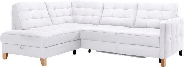 exxpo - sofa fashion Ecksofa Elio, kompakt & bequem, zeitloses Design, Breite 228cm, L-Form, wahlweise mit Bettfunktion und Bettkasten