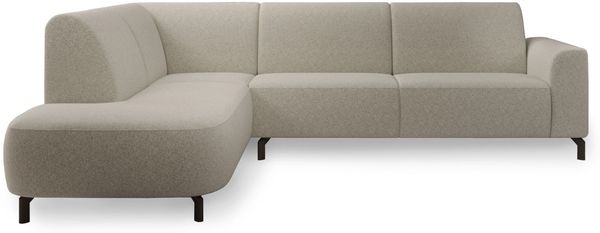 Selsey 'Lununa' Ecksofa mit Armlehne, Bouclé, Ottomane links, Graubeige