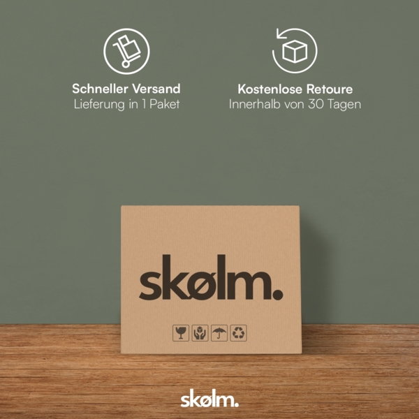 skølm 'Floki' Nachttisch, natur geölt, Massivholz Eiche, 40x40x40 cm, mit Schublade Bild 6