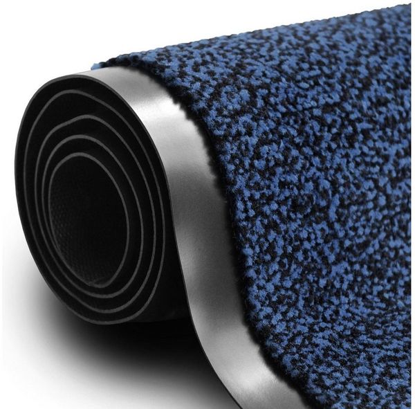 Karat Fußmatte Sky, Sauberlaufmatte für Eingangsbereich, Türmatte für innen, waschbar, melierter Polypropylen-Flor, rutschfester Vinyl-Rücken, Höhe 7 mm