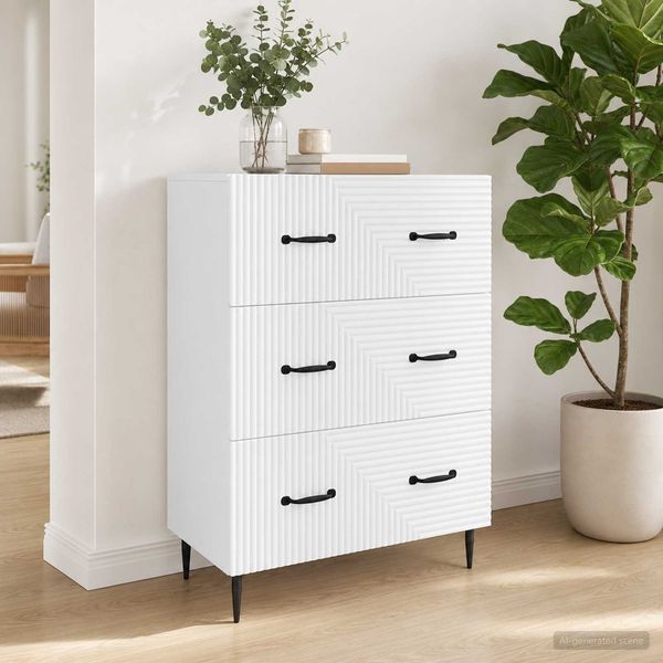 vidaXL Schubladenschrank Weiß 66 x 34,5 x 89,5 cm Holzwerkstoff 894835