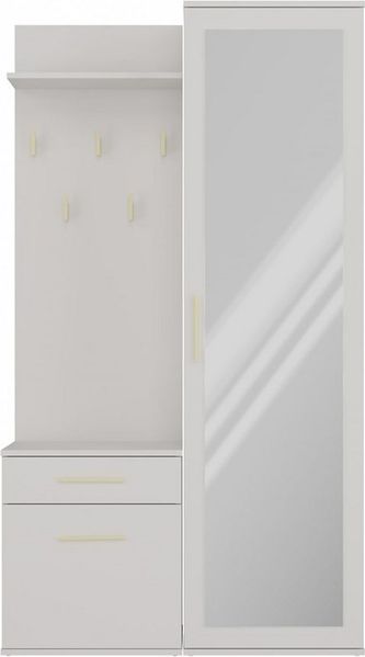 MAGOWA Kompaktgarderobe Moderner Kleiderschrank mit Spiegel & praktischer Flurgarderobe (3-teilig) Höhe: 180 cm - Breite: 100 cm - Tiefe: 35 cm