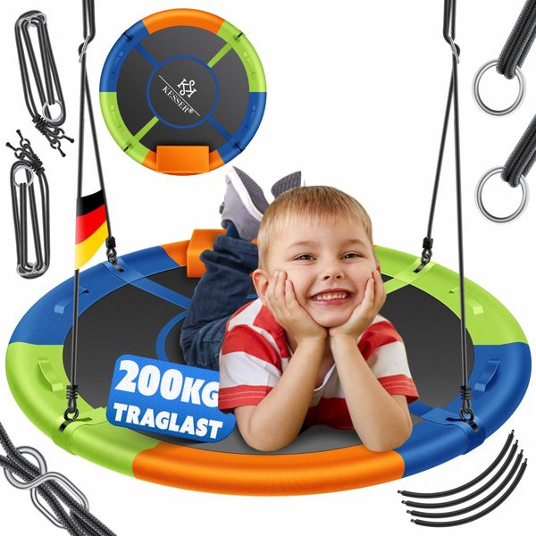 KESSER® Nestschaukel, verstellbar, Indoor - Outdoor-Schaukel für Kinder & Erwachsene, 60cm, Bunt