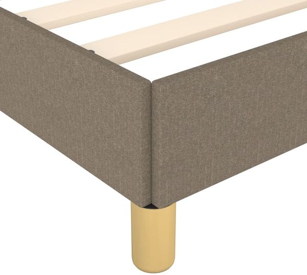 vidaXL Polsterbett, Stoff, 25,0 cm, Taupe, 120x190 cm, mit Lattenrost, Natur Bild 7