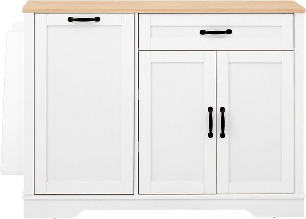 BlingBin Sideboard Küchenschrank mit Türen und Schublade, Buffetschrank, 115 × 40 × 87 cm (1er Set, 1 St, Gewichtskapazität: Deckplatte-50kg, Etagenbrett/Schublade-10kg), Aufbewahrungsschrank mit Ausziehbaren Regalen für Wohnzimmer Küche Bild 2