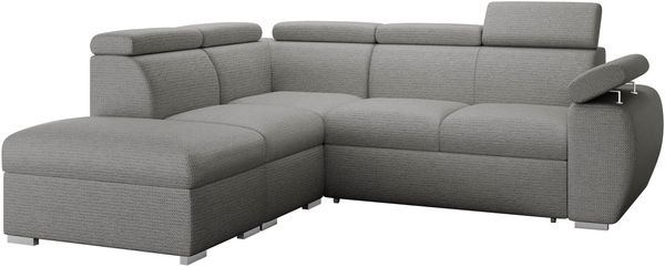 Ecksofa Boston 2RR1P mit Einstellbare Kopfstützen (Farbe: Aragon 90, Seite: Links PUFAP+R+1P(65)+2R)